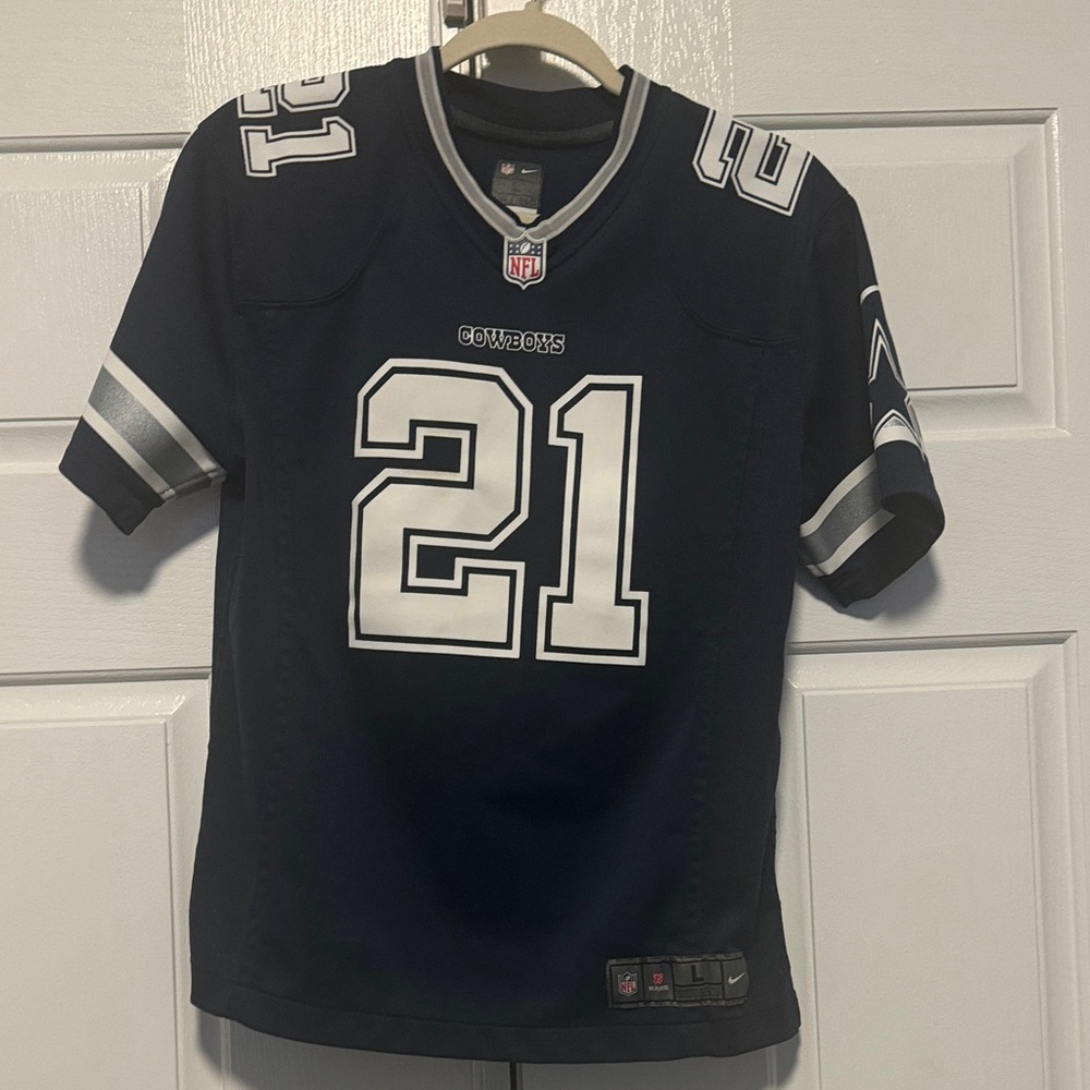 Kids Navy Blue Cowboys Football Jersey